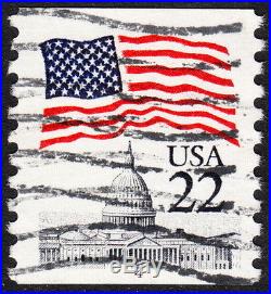 USA Scott 2115 22¢ Flag Over Capitol Erie Blue #4 Used Pnc Single Rare