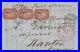 USA Scott #27 5ct Strip of 3 Folded Letter to France VERY RARE CV $7,200 (est)