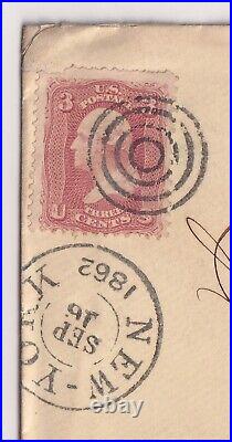 USA Stamps/ Cover- 1862 George Washington 3C New York bullseye clear Cancel