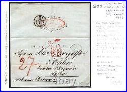 USA TRANSATLANTIC Cover Privately Carried FRANCE Forwarded SWITZERLAND 1843 S11