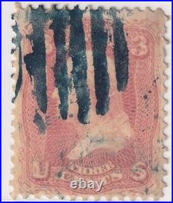 USA stamps 1861 George Washington 3C (Pink) Cancel Study Fancy `(Bluish)