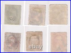 USA stamps 1870-71- Scott 145+ Presidents Used set. Red cancel on 12C