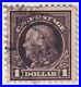 USA stamps 1917 Benjamin Franklin $1 Used BOTH SIDE PRINT READ DESCRIPTION