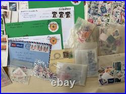 USA stamps, letters, airmails, packs. Mint/used. 1kg #sbx5