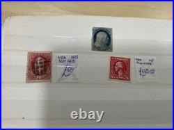 USA stamps vintage 1800s to 1940 mint + used identified in cards a1037