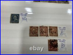 USA stamps vintage 1800s to 1940 mint + used identified in cards a1037