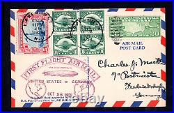 USA to Germany Graf Zeppelin LZ-127 First Airmail Flight 1928 #C4 BLOCK Postage