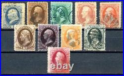 USAstamps Used FVF US 1873 Continental Bank Note Complete Set Scott 156 166