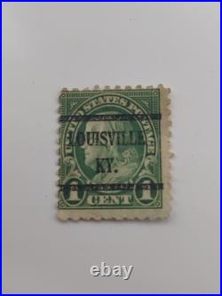 United States 1-cent Benjamin Franklin Postage Stamp with A LOUISVILLE KY United States 1-cent Benjamin Franklin Postage Stamp with A LOUISVILLE KY