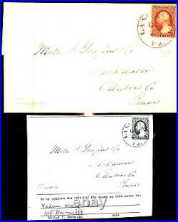 United States #10A on Cover Red Cancel Lancaster PA Oct 29 1851 with Opinion