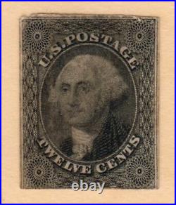 United States #17 Used 1851 12c Washington Black Certificate