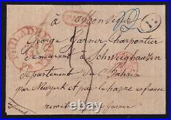 United States 1843 Philadelphia to Schweighausen Bas Rhin France Stampless SFL