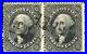 United States 1859 12c Washington Scott# 36B Pair Used with Free Free Postmark