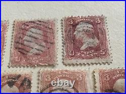 United States 1861 George Washington pink blue cancel & other used stamps A12658