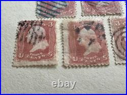 United States 1861 George Washington pink blue cancel & other used stamps A12658 United States 1861 George Washington pink blue cancel & other used stamps A12658