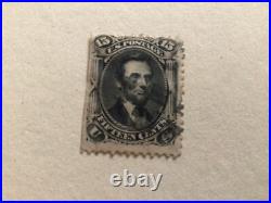 United States 1866 Abraham Lincoln 15 cent used stamp A11556 United States 1866 Abraham Lincoln 15 cent used stamp A11556