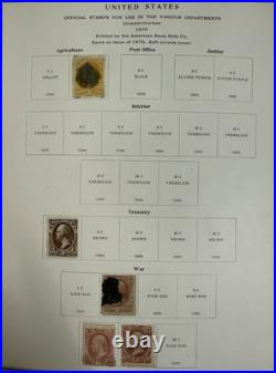 United States 1879 Official Stamps, Use In The Various Departments