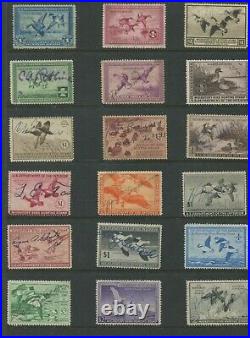 United States Federal Hunting Duck Stamps #RW1-RW54 Used F/VF Set