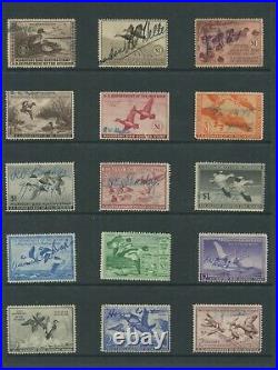 United States Federal Hunting Duck Stamps #RW6-RW50 Used Generally F/VF Set