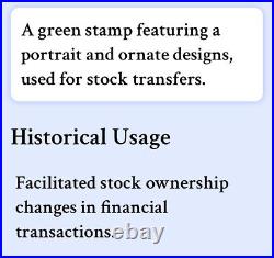 United States Internal Revenue $1 Stock Transfer Stamp Machine Cancelled