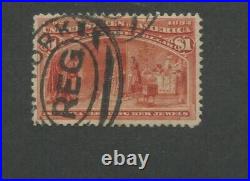 United States Postage Stamp #241 Used VF New York Registered Cancel