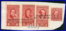 United States Revenuedocumentary Stamps Used On Paper As Shown
