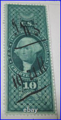 United States Stamp Revenue 10D First Issue Imperf Rare Antique StampBook3-647