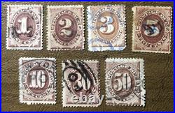 United States Stamp's Postage Due J15-J21 Used Complete Set