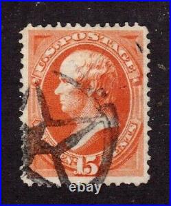 United States stamp #163, well centered, used with double star in circle, rare