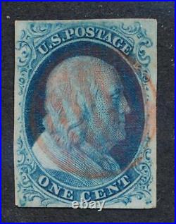 United States (us) 7 Used Vf Red Grid Cancel