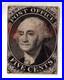 Us 1845 Postmaster’s Provisional 5 Cent George Washington Scott #xx1 Used