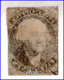 Us 1845 Postmaster's Provisional 5 Cent George Washington Scott #xx1 Used