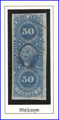Us 1862-1871 CIVIL War Imperf Issues Of First Revenue Stamp Collection Of 20