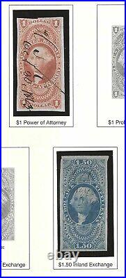 Us 1862-1871 CIVIL War Imperf Issues Of First Revenue Stamp Collection Of 20