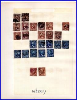 Us 1880-1950 Huge Accumulation Of 1750+ Stamps On Old Blue Ribbon Loose Leaf