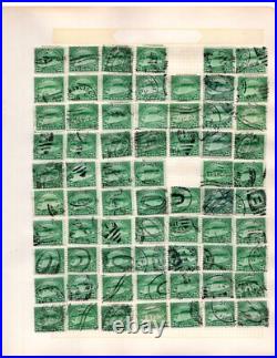 Us 1880-1950 Huge Accumulation Of 1750+ Stamps On Old Blue Ribbon Loose Leaf