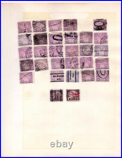 Us 1880-1950 Huge Accumulation Of 1750+ Stamps On Old Blue Ribbon Loose Leaf