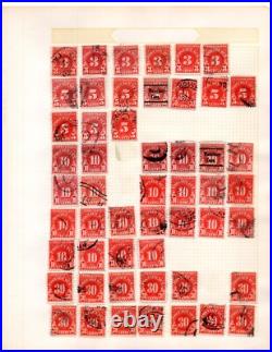 Us 1880-1950 Huge Accumulation Of 1750+ Stamps On Old Blue Ribbon Loose Leaf