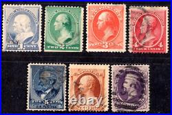 Us 1887 Scott #212-218 Complete Set Used Mostly Light Cancels