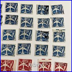 Us Airmail Stamps Investor Lot Silhouette Of Jet Airliner Red And Blue #2