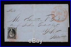 Us Scott #2 1847 10c On Cover New York Cds To Maine