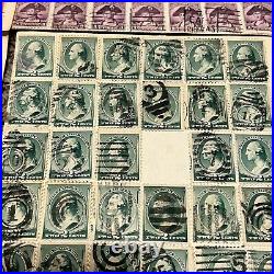 Us Stamps Lot George Washington & Benjamin Franklin On Pages, Fancy Cancels #10 Us Stamps Lot George Washington & Benjamin Franklin On Pages, Fancy Cancels #10