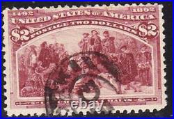Us Used #242 $2.00 Columbian Brown Red