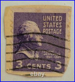 VINTAGE United States Postage Stamp THOMAS JEFFERSON (Purple 3 cent) 010