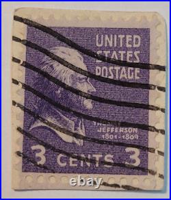 VINTAGE United States Postage Stamp THOMAS JEFFERSON (Purple 3 cent) 013