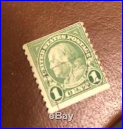 VTG Vertical PERT. Franklin 1 CENT U. S. Postage Stamp Green Canceled (Buy US)