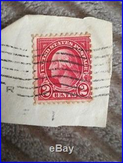 Very Rare George Washington 2 Cent Stamp. Used. U. S stamp. Red