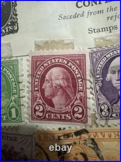 Very Rare George Washington Red Two (2) Cent Postage Stamp With Red Line