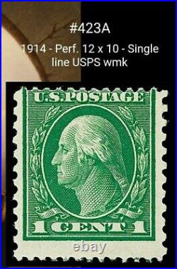 Very rare Scott #423a 1c Washington stamp 61 known so far