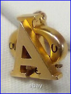 Vintage 14k Gold Pin. Alpha Phi Sorority Badge. Stamped Date Sep. 20, 1913